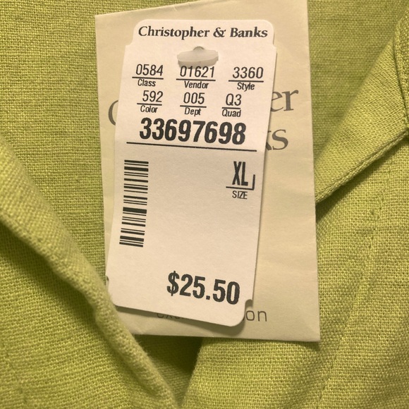 NWT linen-rayon XL Christopher & Banks jacket - Picture 5 of 9